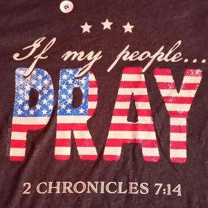 NWT "If my people pray" Christian T-shirt Medium dark grey